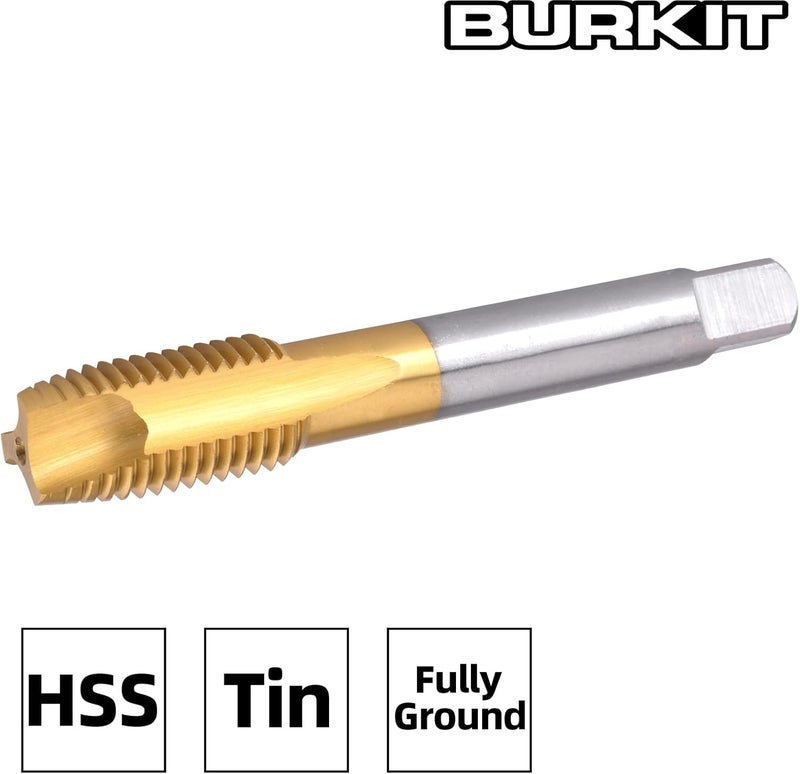 Burkit M14 Spiral Point Tap, HSS Titanium coating M14 x 2 Spiral Point Plug Threading Tap - Image 3